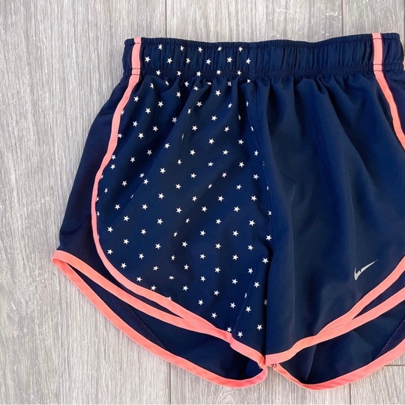Nike Dri Fit Tempo Running Shorts Navy Stars Coral Pink Lining Extra Small XS - Picture 2 of 3